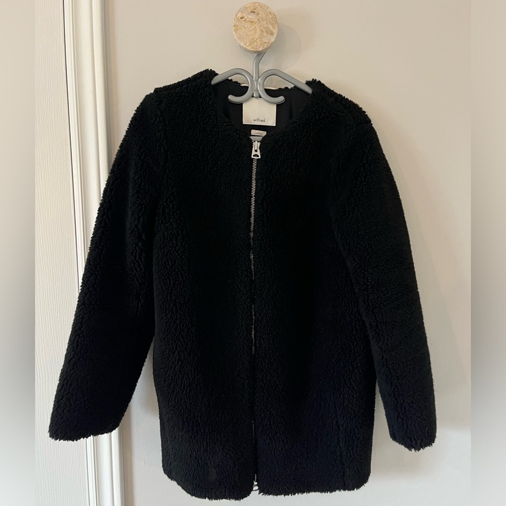 ARITZIA WILFRED BLACK TEDDY COAT